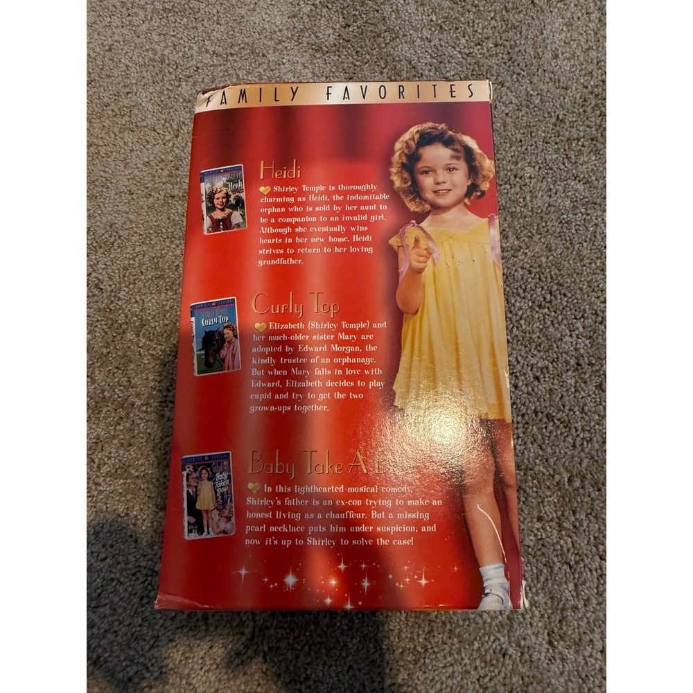 Shirley Temple Family VHS Triple Pack Movie Collection Heidi Curly Top Baby - Picture 4 of 9